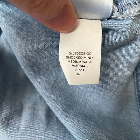 Gap Lyocell Smocked Denim Mini Skirt With Washwell In Medium Wash NWT - Picture 3 of 7